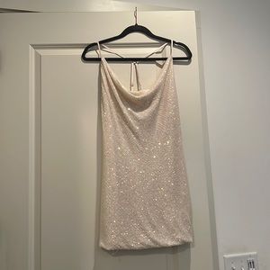 NWT - white iridescent sequin dress